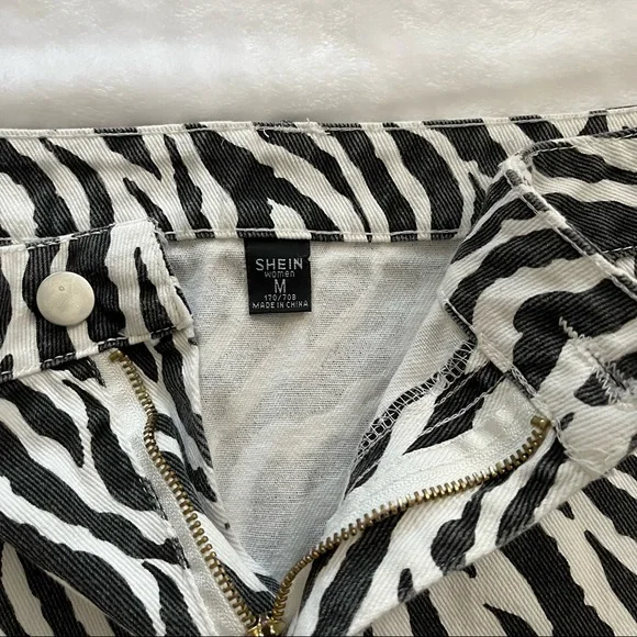 SHEIN | Denim Zebra Mini Skirt - Picture 5 of 5